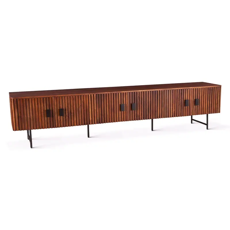 98" Pecan Brown Media Cabinet – Verbania Collection 1