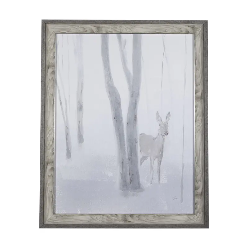 A Winter Day In Forest I By Mercana Studio – Hand-Embellished Framed Print With Mat And Glass 1
