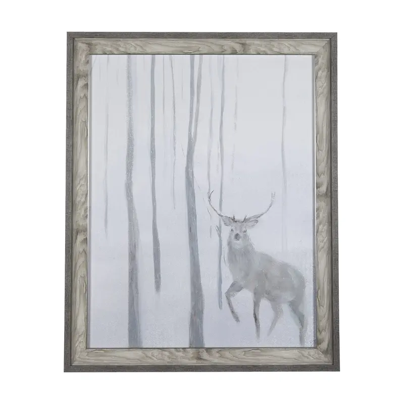 A Winter Day In Forest Ii By Mercana Studio – Hand-Embellished Framed Print With Mat And Glass 1