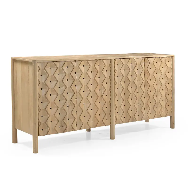 Abra Light Mango Wood 72-Inch Four-Door Sideboard 1