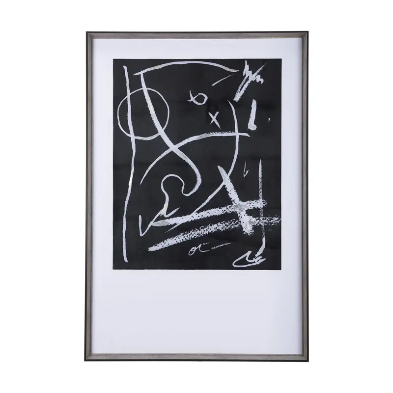 Abstract 'Doodle I' Wall Art By Mercana Studio – Textured Hand-Embellished Framed Print Under Glass 1