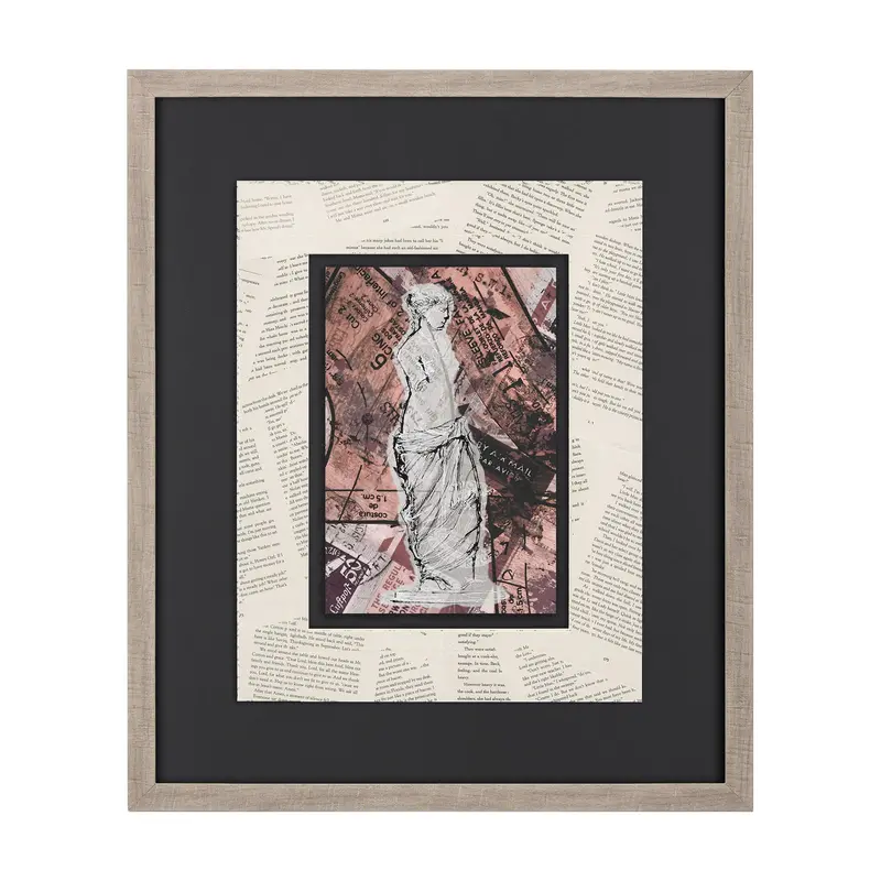 Abstract Graffiti Sculpture V – Framed & Matted Textured Canvas Art 1