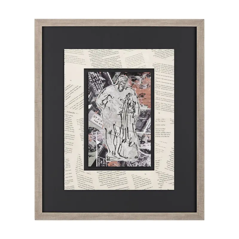 Abstract Graffiti Sculpture Vi – Hand-Embellished Framed & Matted Canvas 1