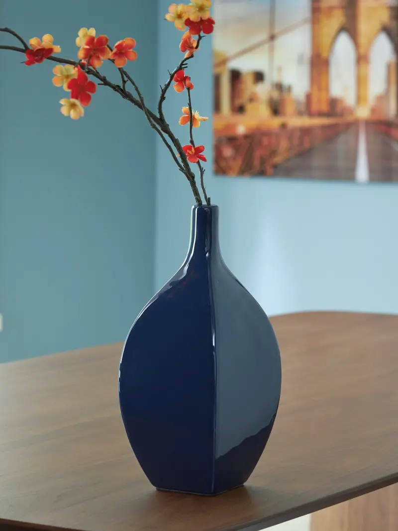Abtinson Navy Blue Ceramic Vase 1