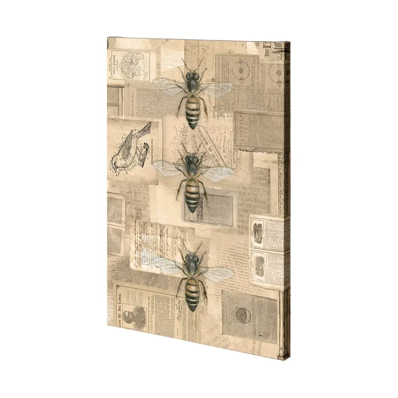 Academic Bee Wall Art By Mercana Studio – Textured Canvas With Hand-Embellished Details 1
