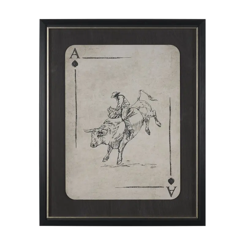 Aces Wild I Framed Art Print By Mercana Studio – Textured Surface Matted Under Glass 1