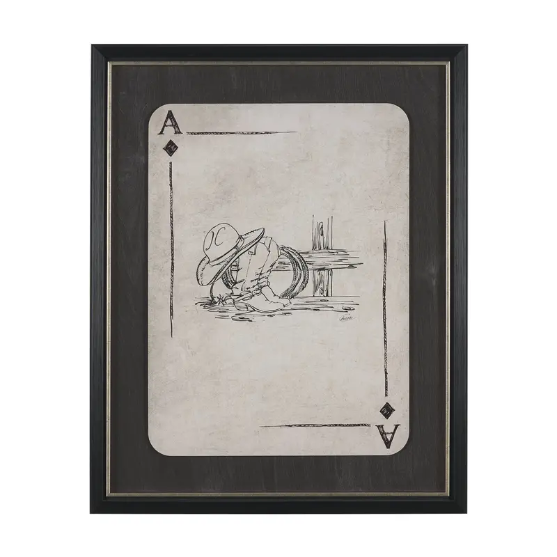 Aces Wild Iv Framed Artwork By Mercana Studio – Textured Print Matted & Protected Under Glass 1