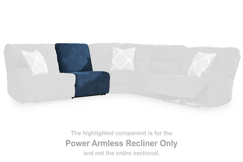 Acklen Place Navy Power Recliner – Armless Modern Lounge Chair 1