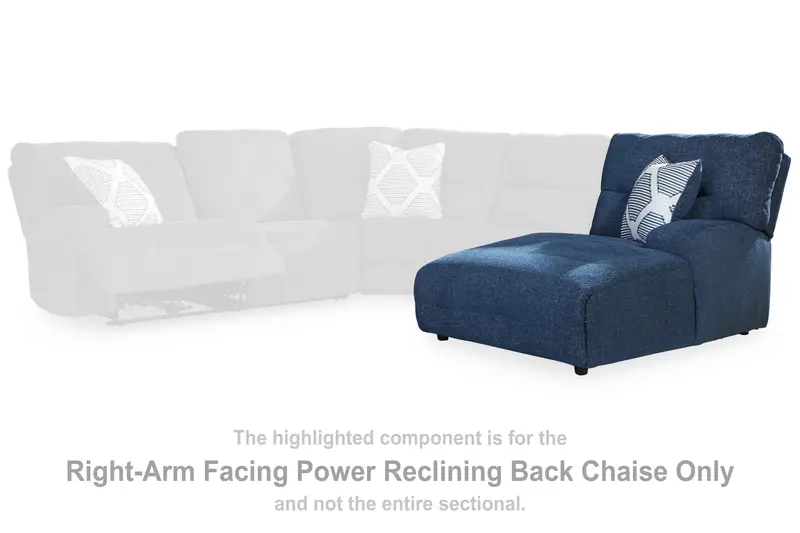 Acklen Place Navy Right-Arm Power Reclining Chaise Lounge 1