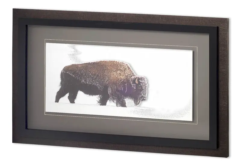 Across The Snowfield – Hand-Embellished Matted Photo Art Print By Wink Gaines 1