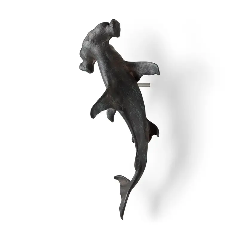 Acus Hammerhead Shark Wall Sculpture – Large Resin Piece (24"H) 1