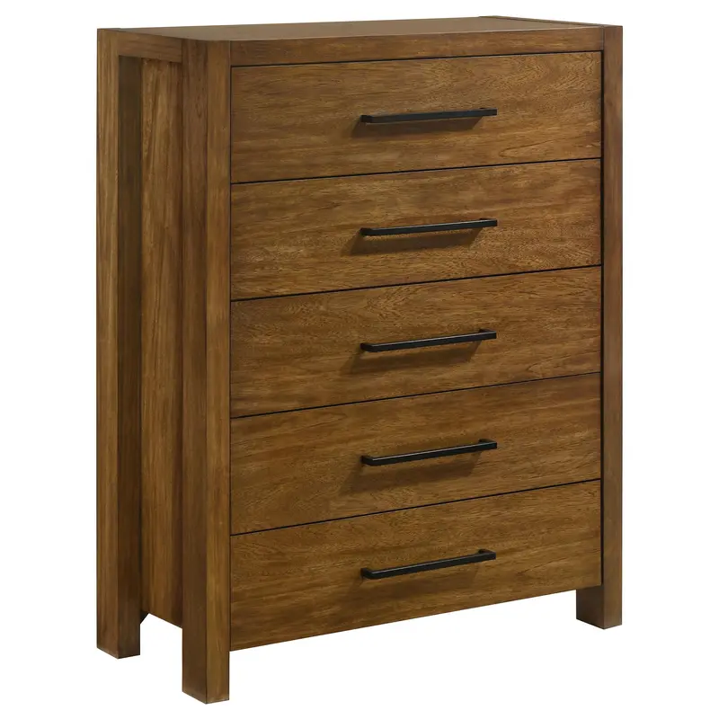 Adderley Warm Brown 5-Drawer Chest – Bedroom Storage Unit 1