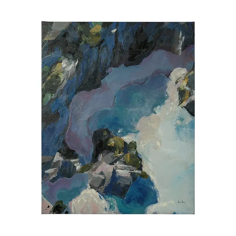Aerial View I – Textured Canvas Art With Hand Embellishment By Silvia Krause 1
