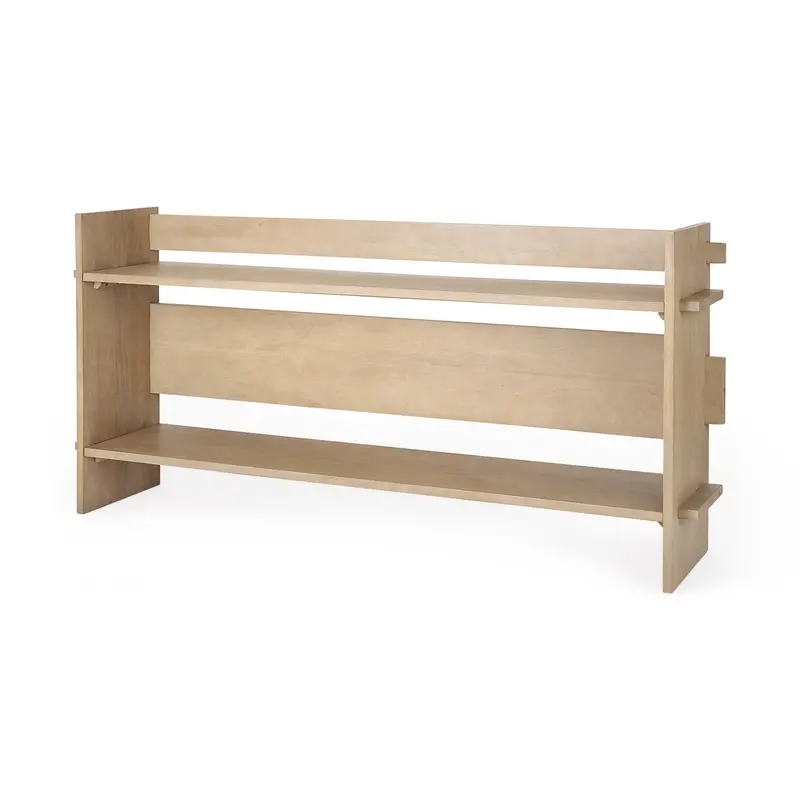Aida Console Table – Light Brown Wood, Slim Profile 1