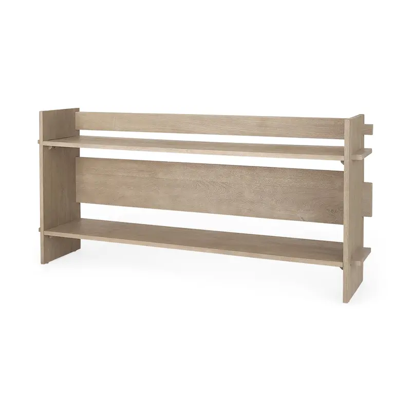 Aida Console Table – Light Gray Wood, Modern Slim Design 1