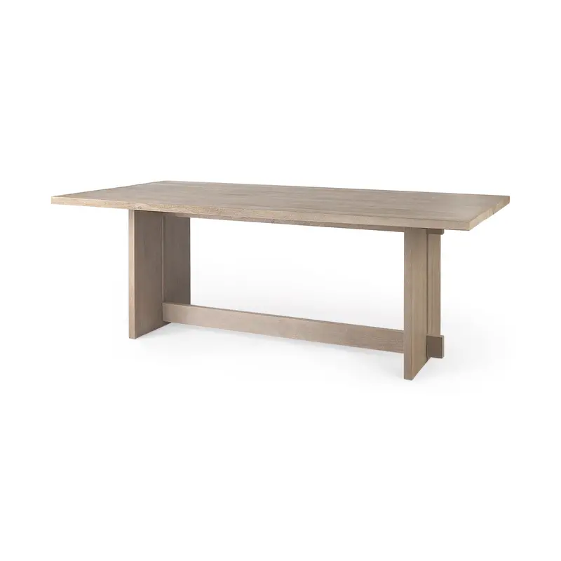 Aida Dining Table – Light Gray Wood, 84" Length 1