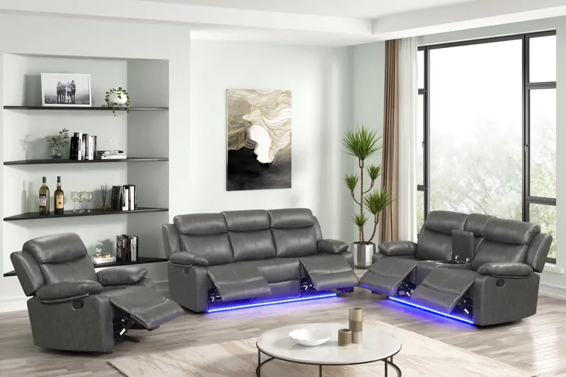 Aiden Gray 3-Piece Power Reclining Living Room Set 1