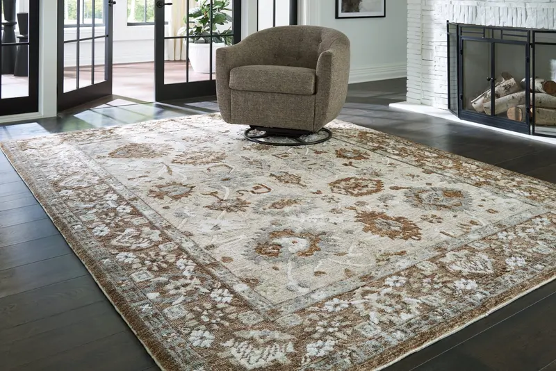 Ainswick Memory Foam Area Rug – Large Size, Brown/Beige/Gray 1