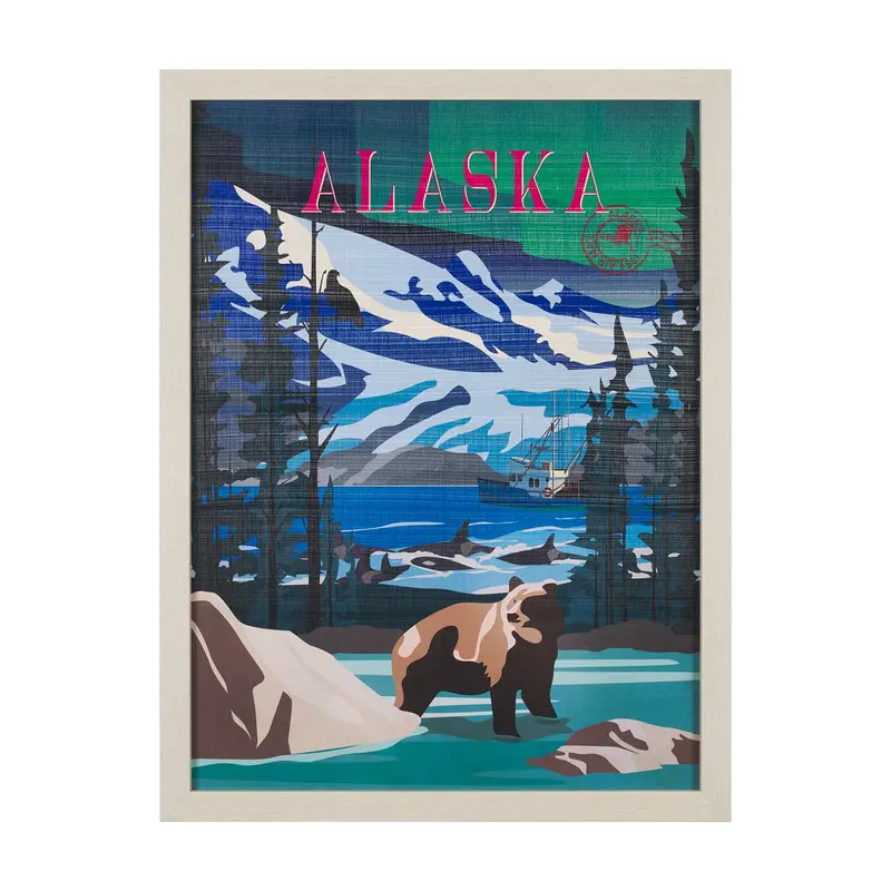 Alaska Go Usa (L) Decograph Art Print – Mercana Studio Framed & Matted Wall Art 1