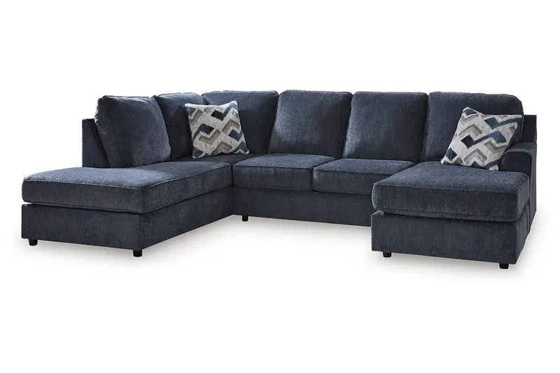 Albar Place Cobalt Blue 2-Piece Sectional – Modular L-Shaped Sofa 1
