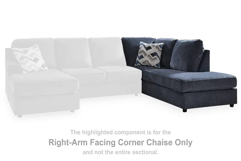Albar Place Cobalt Corner Chaise With Right-Arm Configuration 1