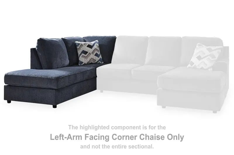 Albar Place Cobalt Left-Arm Corner Chaise Sofa 1