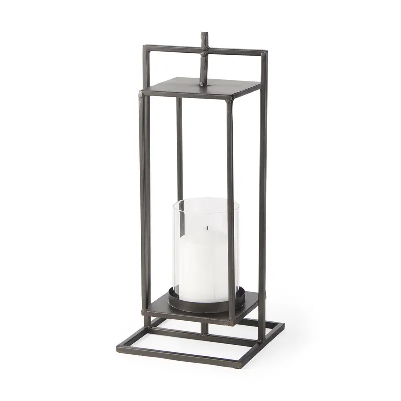 Albus Ii Black Metal Rectangular Candle Holder – Compact Tabletop Accent 1