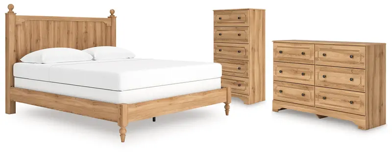 Aleaport Warm Brown King Panel Bed With Dresser And Storage Chest 1