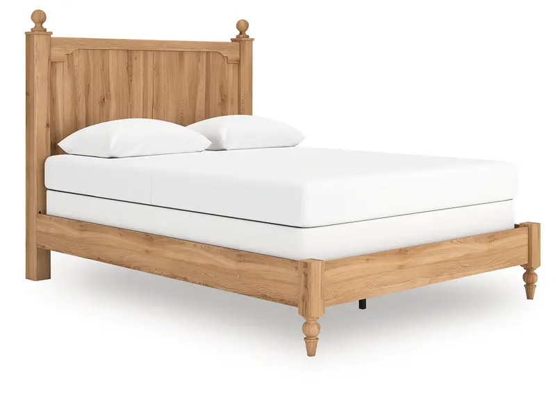 Aleaport Warm Brown Queen Panel Bed Frame 1