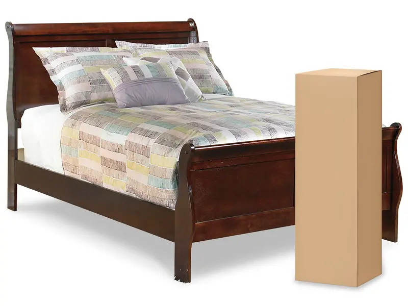 Alisdair Reddish-Brown Full Sleigh Bed With Included Mattress 1