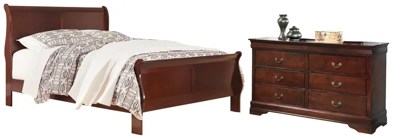 Alisdair Reddish Brown King Sleigh Bed With Coordinating Dresser 1