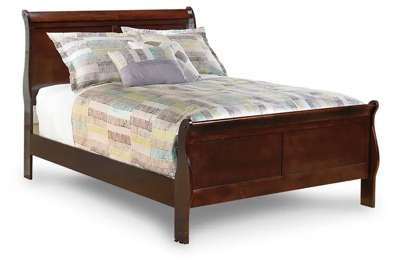 Alisdair Reddish Brown Twin Or Queen Sleigh Bed Frame 1