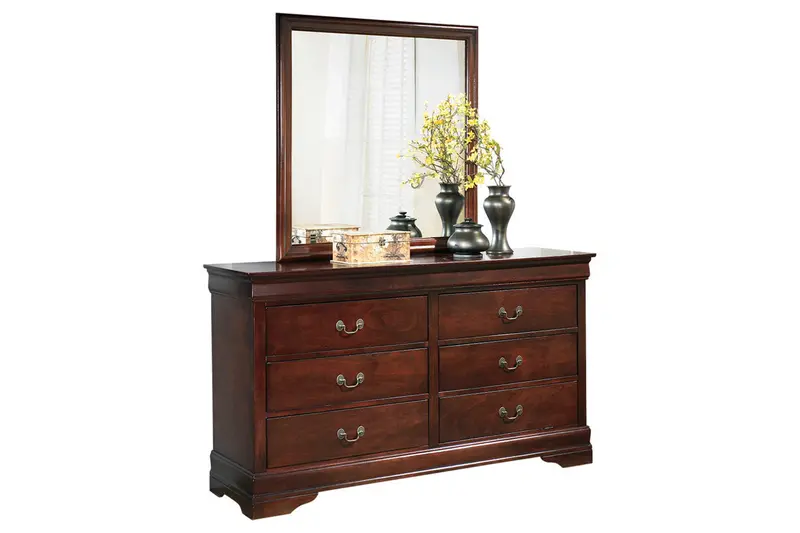 Alisdair Reddish-Brown Wooden Dresser With Mirror 1