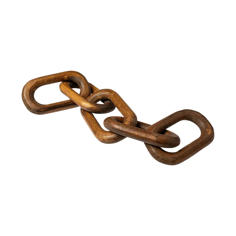 Alix Brown Wooden Link Chain – Handcrafted 29L X 5W Five-Link Decorative Accent 1