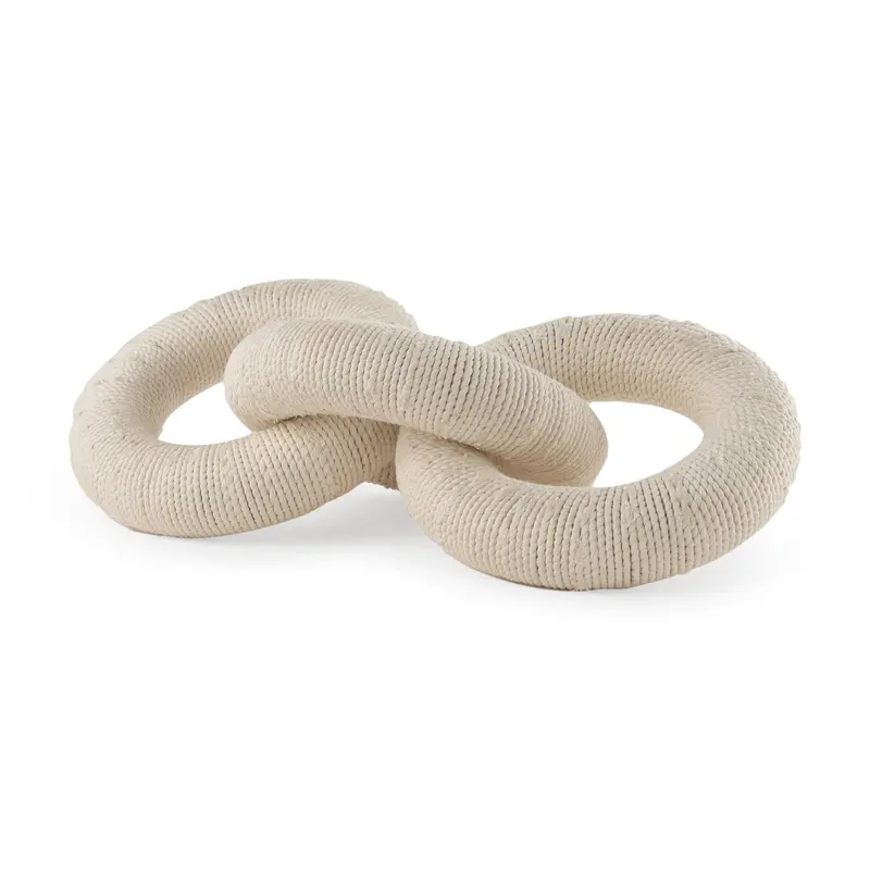 Alize Cotton Rope-Wrapped Wooden Circular Chain – Natural Fiber Decor Accent 1