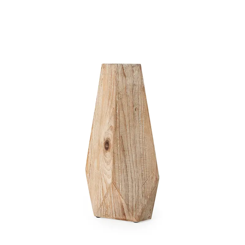 Allen Ii – Natural Wooden Oval Vase With Organic Base 1