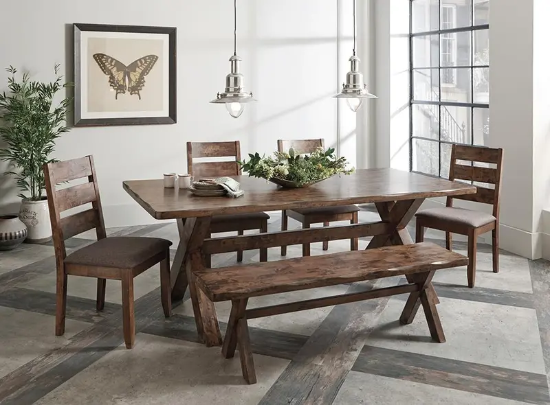 Alston Knotty Nutmeg-And-Gray 6-Piece Extendable Dining Set 1