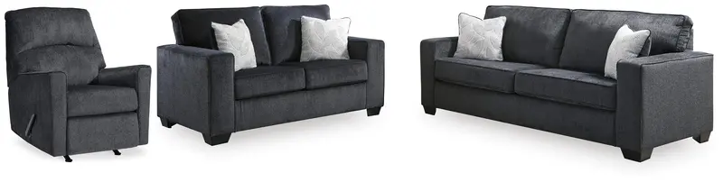 Altari Slate Living Room Set: Sofa, Loveseat, And Recliner 1