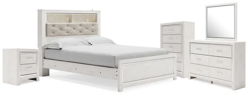 Altyra Queen Bookcase Bed Set: Dresser, Chest & Nightstand 1