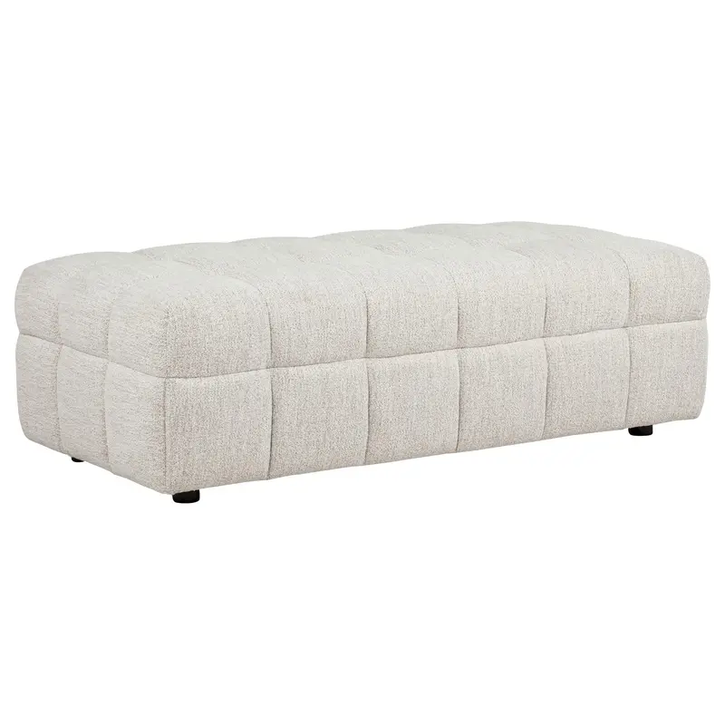 Amara Ivory Upholstered Ottoman – Stylish Footrest And Extra Seating 1