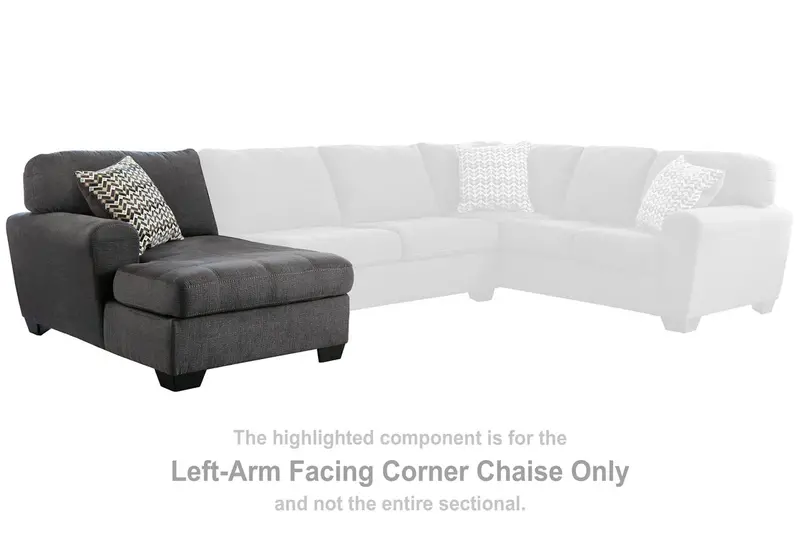 Ambee Slate Gray Left-Arm Corner Chaise Lounge 1