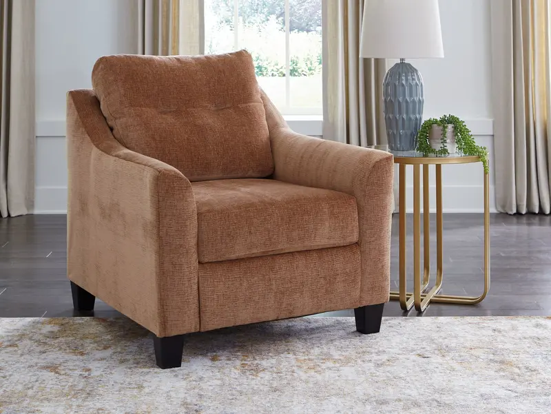 Amity Bay Clay-Tone Accent Chair With Linen-Like Upholstery 1