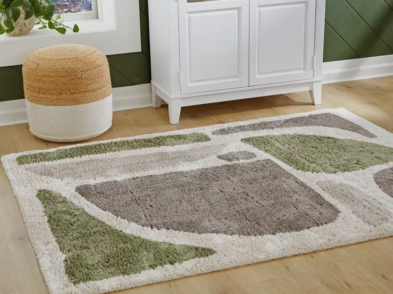 Anburgh Green-Gray-Ivory Medium Area Rug 1