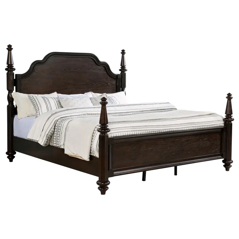 Andover Dark Oak Four-Poster Eastern King Bed – Traditional Timber Frame Design 1