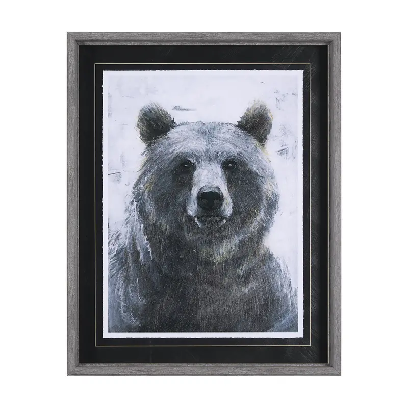 Animal Portrait Iii (Bear) Framed Art Print – Hand-Embellished, Matted & Glass-Protected 1