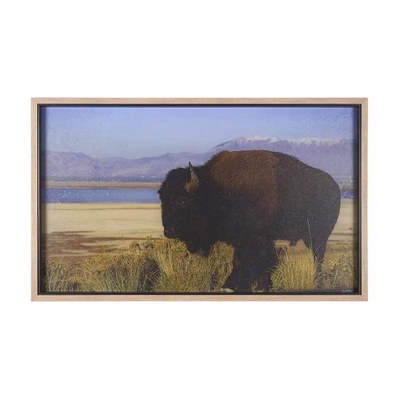 Antelope Island Framed Photo Art By Gary Blatter – Hand-Embellished Textured Print 1