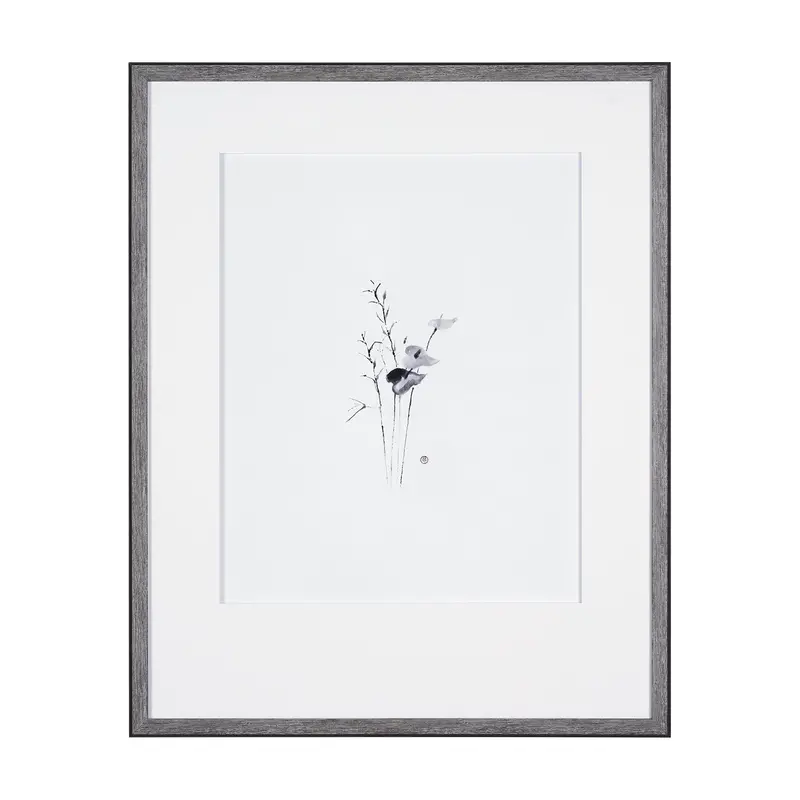 Anthurium I Hand-Embellished Textured Framed Art Print By Mercana Studio, Matted Under Glass 1