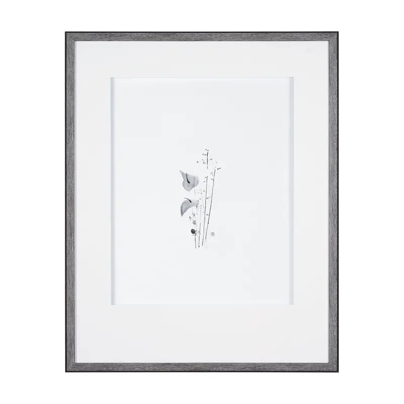 Anthurium Ii Hand-Embellished Textured Framed Art Print By Mercana Studio, Matted Under Glass 1