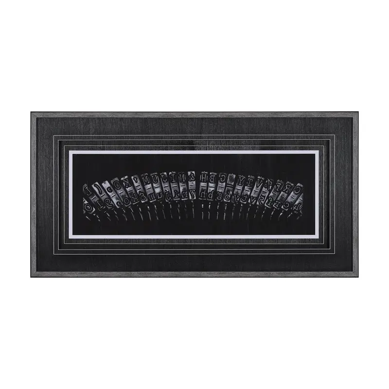 Antique Typewriter Bars Hand-Embellished Framed Photo Art Print By Ethan Harper, Matted Under Glass 1