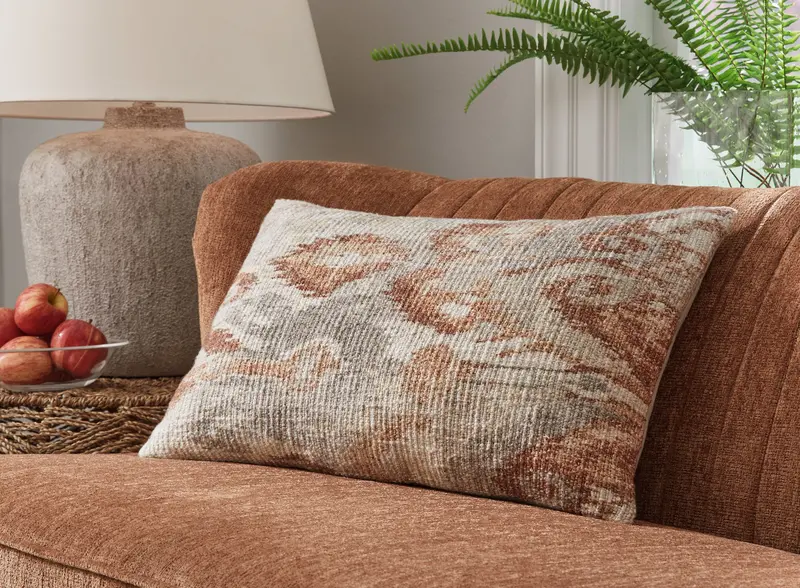 Aprover Rust-Gray-White Decorative Pillow Set (4-Piece) 1
